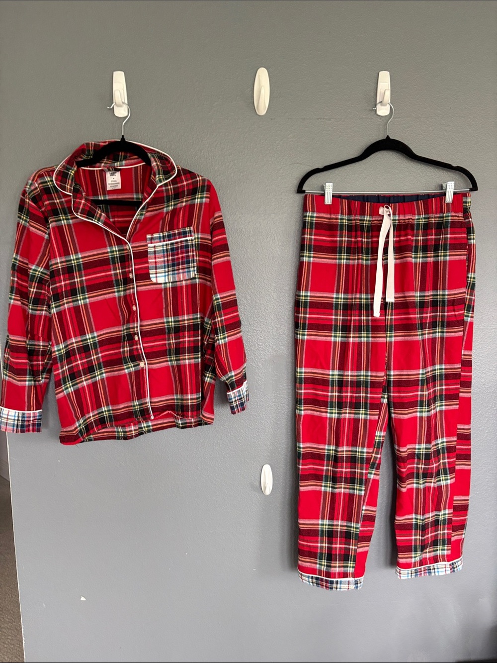 Lands' End Red Plaid Flannel Women’s Pajama Set